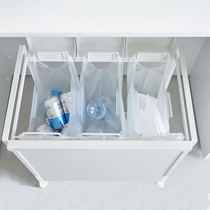 Nuevo suelo de cocina de acero implícito con ruedas, estante para cubo de basura, bolsa de basura para sala de estar, estante colgante para carrito, soporte de clasificación de basura - Product Image 5