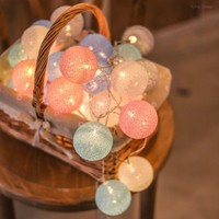 Guirlandes lumineuses LED en coton, multicolores, à température réglable, CRI élevé 80, 50 000 heures, pour chambre d'enfant, dortoir
