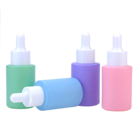 Flacon compte-gouttes en verre rond unique de 40 ml pour sérums capillaires cosmétiques à épaule plate, avec compte-gouttes pour les yeux de 30 ml