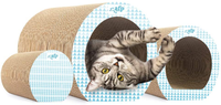 All-For-Paws 3 en 1 : Griffoir pour chat, niche en carton, durable, repose-chat, tunnel pour chats d'intérieur et chatons