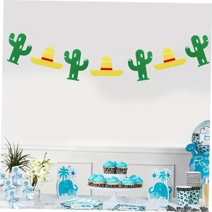 Bandiera Messicana a Forma di Cactus, Ecologica e Alla Moda, in Feltro, per Feste Estive, Decorazioni per Vacanze, Vendita All'Ingrosso - Product Image 1