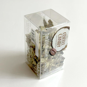 Thấp moq tùy chỉnh UV in ấn mềm nhăn có thể gập lại vuông tái chế Pet <span class=keywords><strong>PVC</strong></span> hộp nhựa bao bì cho kẹo - Product Image 2