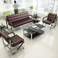 Ensemble de canapés commerciaux pour entreprises, table basse combinée, canapé modulaire moderne et simple en cuir, petit canapé pour appartement, hôpital, maison, bureau