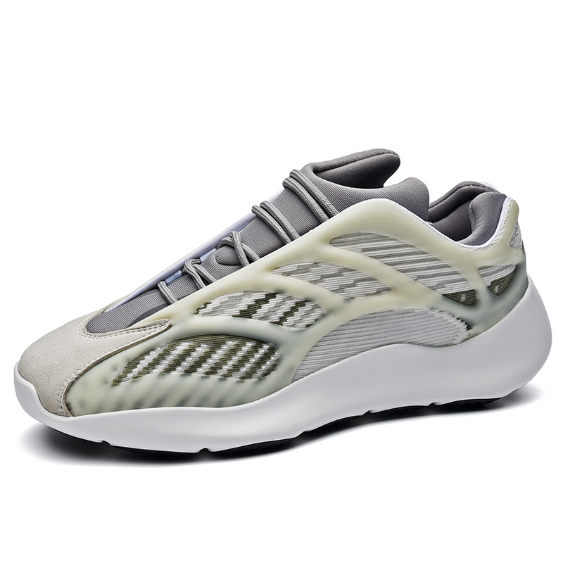 Zapatos para correr transpirables de moda para hombres blanco-crema Zapatos para correr transpirables de moda para hombres blanco-crema