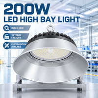 Projecteur LED UFO 200W à haut rendement lumineux 180LM/W SMD IP67 pour entrepôt industriel et atelier