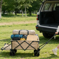 Chariot de camping pliable à quatre roues en tissu Oxford imperméable de haute qualité, écologique, pour le shopping et le rangement, OEM
