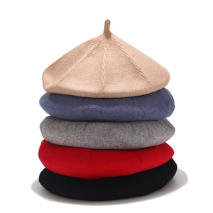 <span class=keywords><strong>Béret</strong></span> <span class=keywords><strong>français</strong></span> en laine mélangée pour <span class=keywords><strong>homme</strong></span> et femme, de couleur unie, vente en gros - Product Image 1