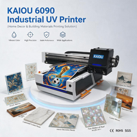 Imprimante à plat UV KAIOU 6090 pour l'impression de décoration intérieure, verre, bois, acrylique, métal, panneaux, machine d'impression UV