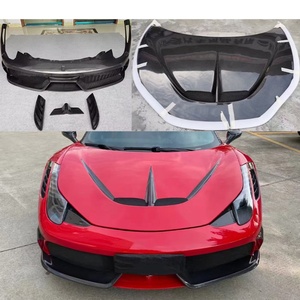 New for 2011-2016 458 Carbon Fiber Body Kit with Fog Light Front Bumper & <b>Engine</b> <b>Hood</b> Car Modification Upgrade - Product Image 1