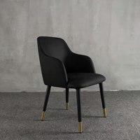 Chaise de salle à manger commerciale en tissu velours bleu, moderne et élégante, avec accoudoirs rembourrés, pour restaurant, hôtel, café, extérieur et salon.