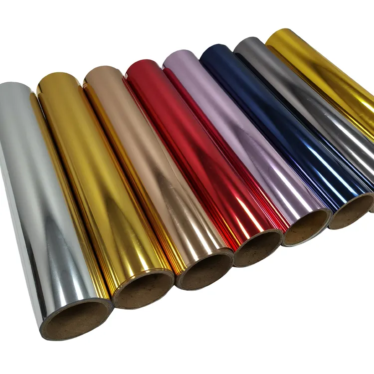 Manufacturer sticky elastic silver gold metallic htv rolls iron on vinyl foil vinyl metallic heat transfer vinyl for t-shirts