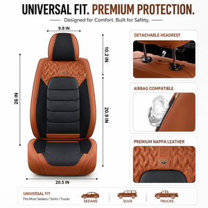 <span class=keywords><strong>Coprisedili</strong></span> Universali Luxfit in Pelle Nappa di Lusso, Set Completo per Berlina, SUV, Camion, Impermeabili e Traspiranti per Tutte le Stagioni - Product Image 3