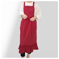 Tablier en coton et lin de style français pour femmes vêtements de travail à volants artistiques et doux pour manucures et fleuristes