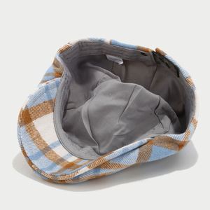 Gorro de Lana a Cuadros de Moda Otoño Invierno, Gorro Clásico Estilo Ivy de Inglaterra, Gorro Ivy Vintage de Alta Calidad - Product Image 6