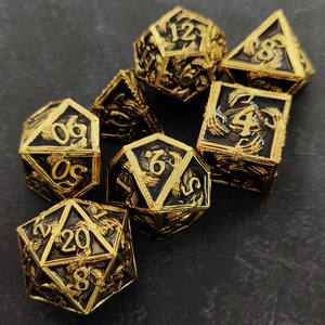 Dés à main en métal D&D, polyédriques solides, <span class=keywords><strong>RPG</strong></span>, Donjons et Dragons, dés de table, dés en métal COC, dés à œil de démon - Product Image 5