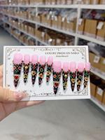 Ongles press-on de luxe de haute qualité |   Ongles réutilisables en forme d'amande/cercueil, personnalisables avec logo, en ABS, pour doigts
