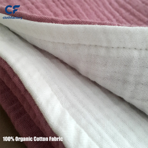 Tissu en crêpe 100% coton biologique pour vêtements de bébé, hypoallergénique, certifié GOTS, OEM/ODM pour vêtements pour nourrissons, langes, bavoirs - Product Image 2