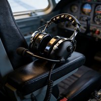 RAYTALK Headset Telepon Helikopter Pesawat Asli Mikrofon Dinamis IPX-1 Tahan Air Tanpa Peredam Kebisingan untuk Penggunaan Penerbangan