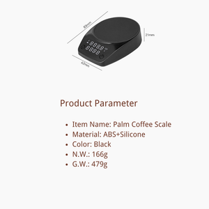 Juego de Báscula para Café con Carcasa de ABS, Pantalla Digital, Batería de Litio, Capacidad de 2 kg, Modos Espresso, Temporizador, Diseño Moderno e Inteligente - Product Image 6