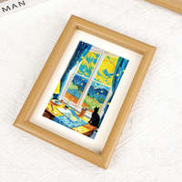 Cadre photo en bois MDF A4 personnalisé en gros, impression UV, cadre photo en plexiglas, décoration intérieure, OEM