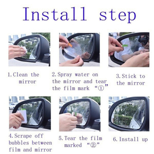 Película Antilluvia y Antivaho para Espejo Retrovisor de Coche, Material PET Circular Ovalado con Toallitas de Limpieza para Protección de Ventanas - Product Image 3