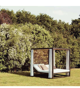 Cama de Día de Aluminio Moderna para Playa, Cama de Piscina con Cojín, Tumbona Doble con Toldo, Muebles de Hotel, Venta al por Mayor - Product Image 3