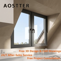Ventana Abatible de Aluminio Personalizada con Techo Inclinado y Apertura Automática