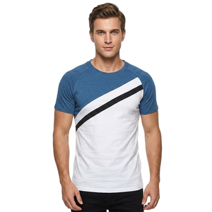 T-shirt pour homme à col rond, coupe classique, épaules tombantes, 100% coton tricoté, broderie personnalisée, impression numérique, séchage rapide, respirant - Product Image 1