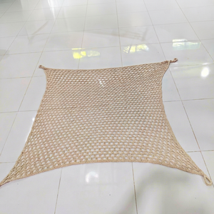 JNC ผ้าฝ้ายทำมือสไตล์ macrame Boho + โพลีเอสเตอร์กันแดดที่มีรูปร่างที่กำหนดเองความหนา2.5มม. สำหรับระเบียงบ้านในรีสอร์ทกลางแจ้ง - Product Image 1