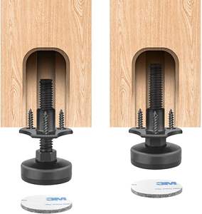 مستوي أثاث قدم تسوية قابل للتعديل أرجل طاولة مستوي للخدمة الشاقة ، طقم ساق T-Nut 16 خيط ، قاعدة كبيرة ، أسود - Product Image 5