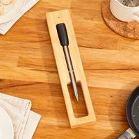 Thermomètre intelligent pour viande en bambou, Bluetooth, longue portée, sonde numérique sans fil avec contrôle par application pour la cuisine, le barbecue et la cuisson