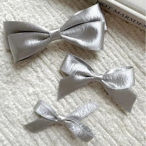 <b>Bow</b> hair <b>clip</b> for women, spring <b>clip</b> for high ponytail, silver, elegant updo, sophisticated hair <b>clip</b> head accessory - Product Image 4