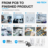 3 Yollu Akıllı Anahtar 15A 120V-125V IP44 Sesli Kontrol ve Dahili Prizli Akıllı Ev için (Matter/Wi-Fi)