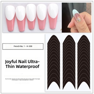 Autocollants de guide pour ongles French Tip TSZS, lignes souriantes en V, ongles en gel ondulés, vente en gros, produit de beauté pour ongles style Ins - Product Image 5