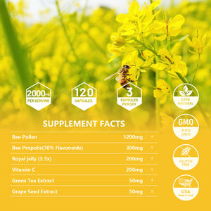 Oem Private Label Natuurlijke Voedingssupplement Heidesupplement 6 In 1 Bijen Propolis Capsule Bijenpollen Capsules - Product Image 3