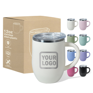 Tazza in Metallo a Forma di Uovo da 12oz con Logo Personalizzato, Tazze da Caffè in Plastica Personalizzate, Omaggio Aziendale, Tazza Promozionale, Tazze in Acciaio - Product Image 1