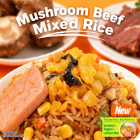 Custom Private Label Suke Soy Sauce Shrimp Instant Rice Bowl Luncheon Meat Pickled Vegetable Large Portion 6 Months Shelf Life