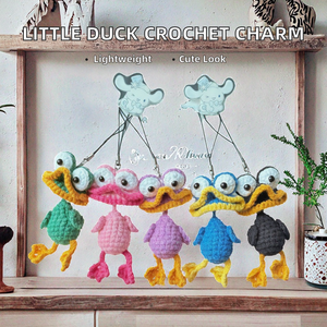 Ciondolo in cotone all'uncinetto a forma di anatra, piccolo e carino, decorazione per la <span class=keywords><strong>casa</strong></span> <span class=keywords><strong>con</strong></span> collo oscillante - Product Image 2