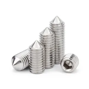 Juego de Llaves hexagonales Allen de acero inoxidable 316, tornillo de punta cónica, tornillo prisionero M3, M4, M5, M6, M8, M10,