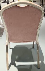 Luxury Champagne Gold Aluminum Modern <b>Dining</b> <b>Chair</b> Upholstered Fabric Seat Backrest Foldable <b>Stackable</b> Restaurant Hotel Cafe - Product Image 3