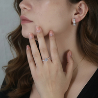 Bague en argent sterling 925 classique de coupe princesse Rinntin SMOR08, bague en diamant moissanite, bagues de fiançailles et de mariage