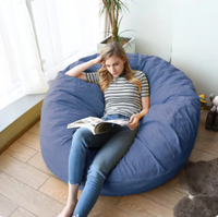 Fauteuil lounge extra-large, pouf de luxe en mousse déchiquetée, salon et balcon, relaxation, créatif, style scandinave