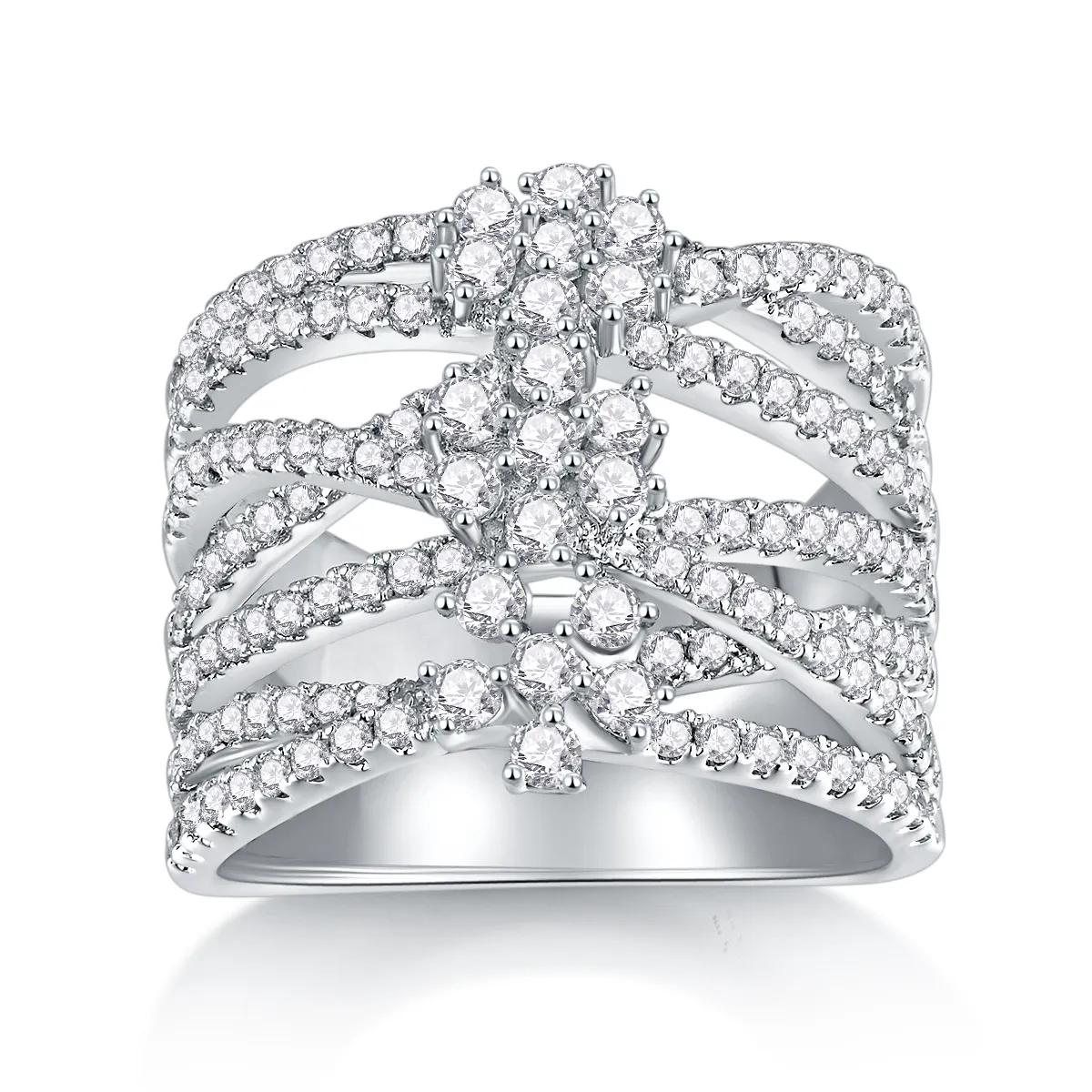 Jiuzhuan Fabriek Moissanite Diamanten Ring 925 Sterling Zilveren Moissanite Verlovingsring Voor Dames