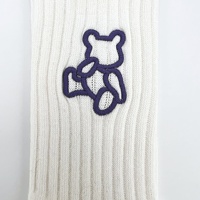 Chaussettes tube éponge brodées en 3D à motif ours personnalisable unisexe pour la saison hivernale, style décontracté pour hommes