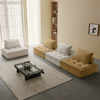 Canapé d'angle moderne et minimaliste de luxe pour salon, mobilier rectangulaire 2 ou 3 places en velours côtelé compressé, pour la maison et l'école