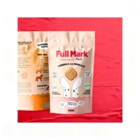 Sachet d'emballage personnalisé imprimé pour biscuits pomme-carotte, format stand-up, pour 500g, avec encoche de déchirement, idéal pour l'affichage en magasin.