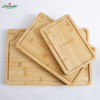 Planche à découper en bois personnalisée chinoise extra large pain en bois épais planches à découper en bambou lot de 3 avec logo pour la cuisine