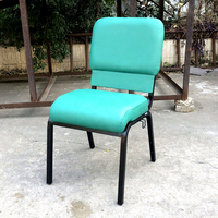 Chaises d'église empilables en vinyle vert, design moderne, faciles à nettoyer, vente en gros