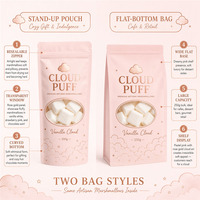 Bolsa de Embalaje para Alimentos de Panadería, Dulces y Chicles, con Cierre ZipLock Resellable, Tipo Stand-Up, de Mylar, Personalizable, Caliente