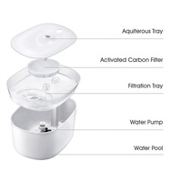 Veken 2,5 l Distributeur d'eau automatique pour animaux de compagnie, fontaine à eau pour chat, distributeur automatique de nourriture pour chiens et chatons, 10 litres